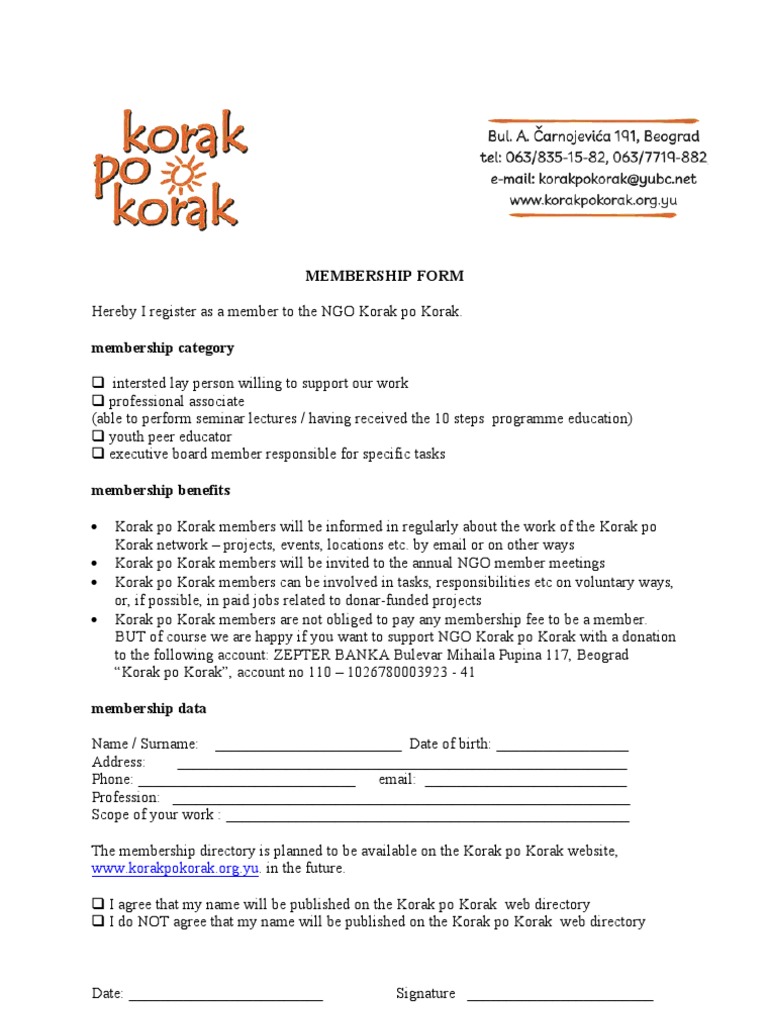Member Form en | PDF