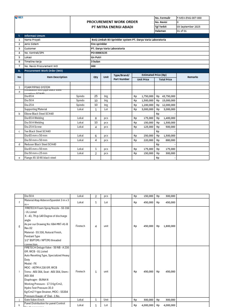 BOQ Solar Vendor | PDF | Gas Technologies | Mechanical Engineering