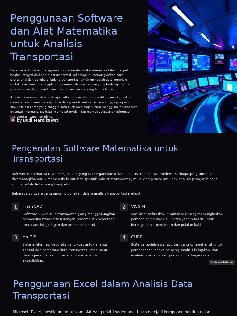 Penggunaan Software Dan Alat Matematika Untuk Analisis Transportasi | PDF