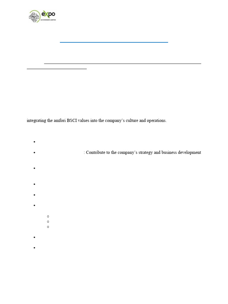 Management Representative Appointment for BSCI | PDF | Supply Chain | Audit