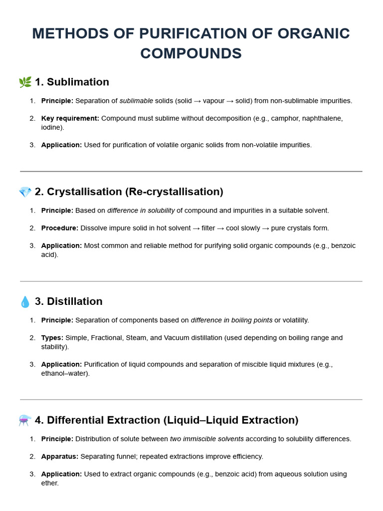 Methods of Purification of Organic Compounds (Chromatography) | PDF ...