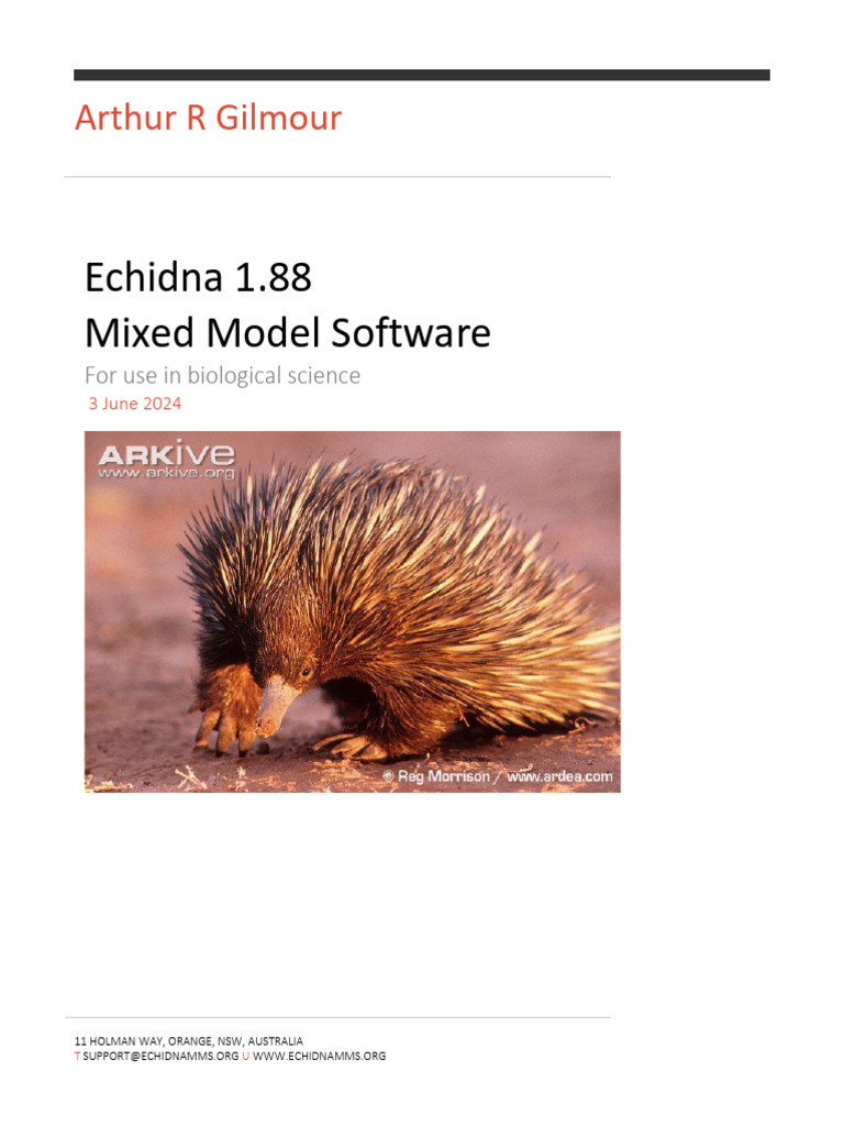 Echidna Mixed Model Software Overview PDF Computer File Filename 