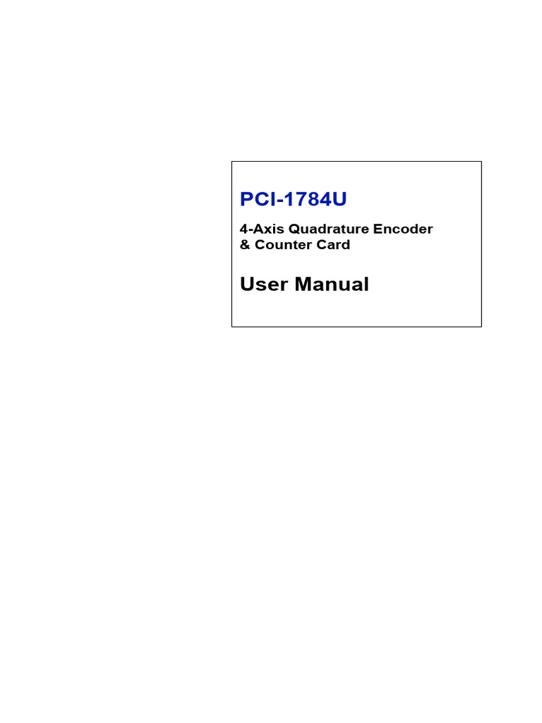 PCI-1784U 4-Axis Encoder User Manual | PDF | Computer Engineering ...