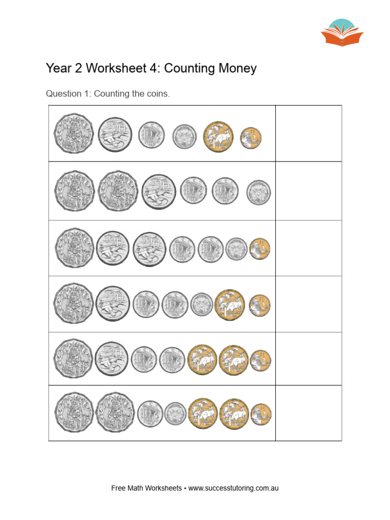 Identifying Coins by Order Worksheet Download, image size:768x1024
