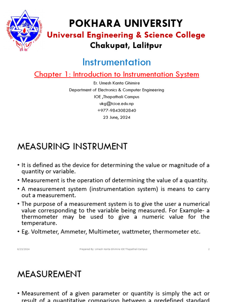 Introduction to Instrumentation Systems | PDF | Accuracy And Precision ...