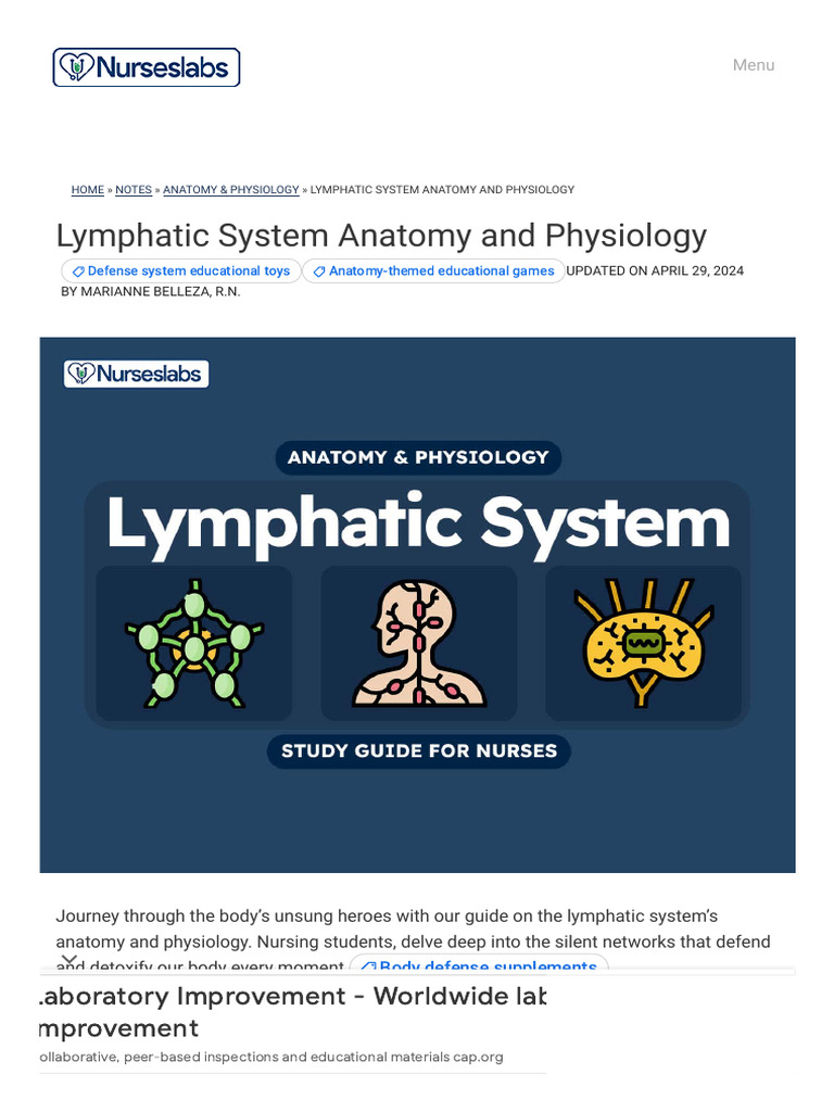 Lymphatic System Anatomy and Physiology - Nurseslabs | PDF | Lymphatic ...