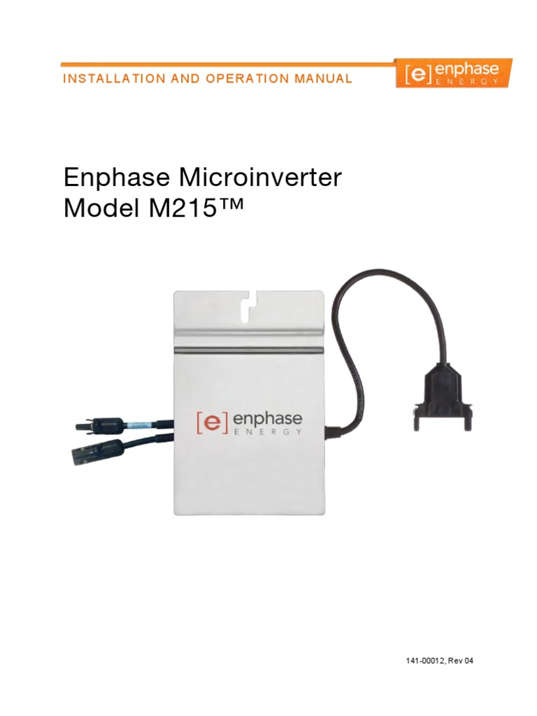 Enphase M215 Installation Operation Manual PDF Alternating Current