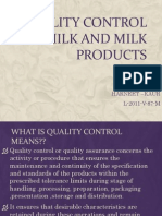 Quality Control of Milk and Milk Products