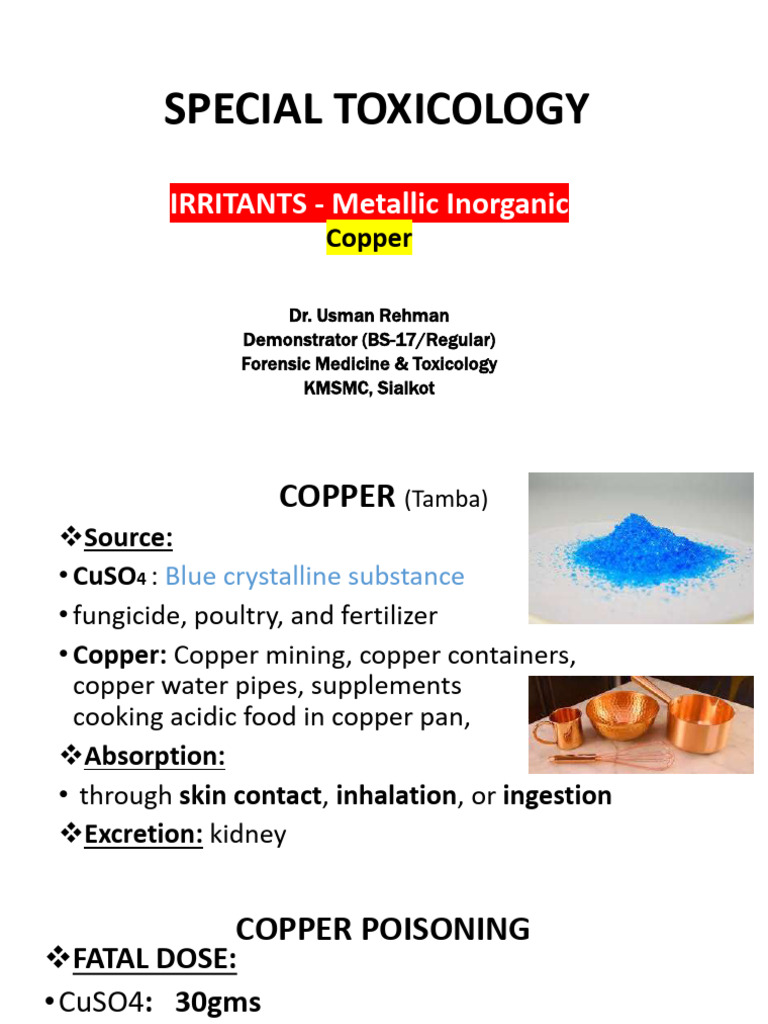 Metallic Irritants- Copper & Non-metallic Irritant Phosphorous | PDF ...