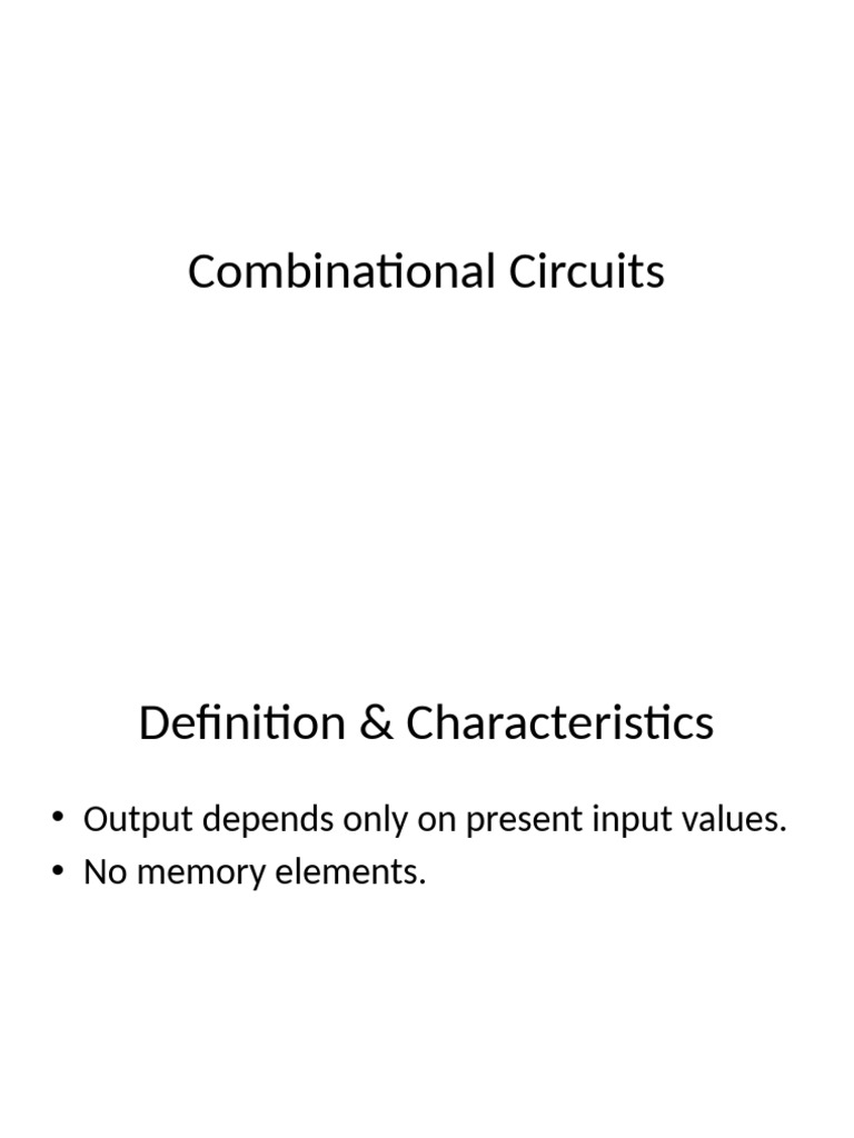 Combinational Circuits Overview | PDF