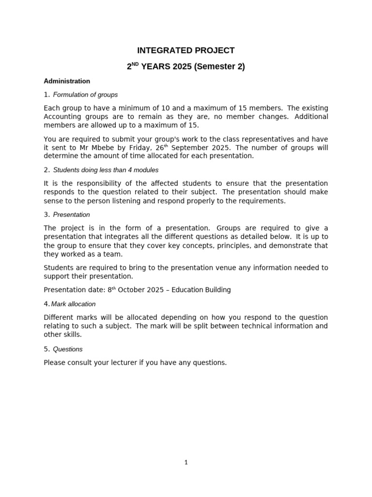 Integrated Project Guidelines for 2025 | PDF | Economies | Business