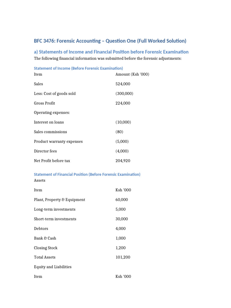 BFC3476 Question1 Full Worked Solution | PDF | Debits And Credits | Expense