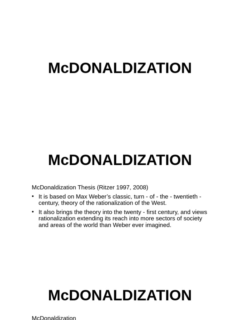 Understanding McDonaldization Principles | PDF