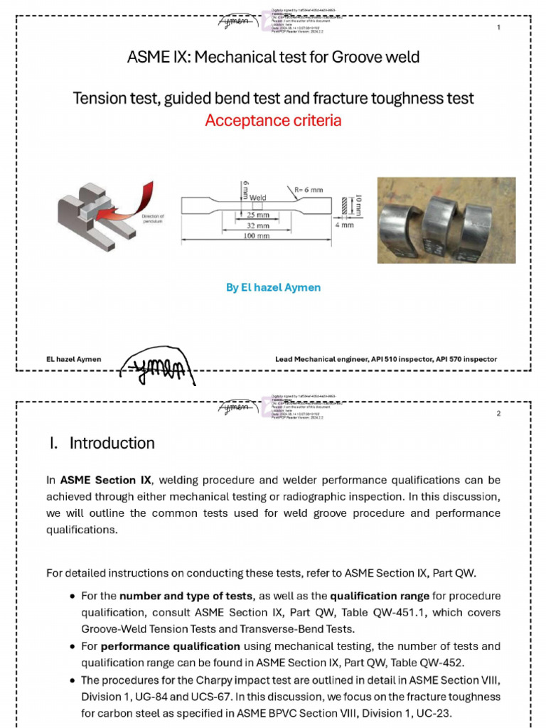 ASME IX - Mechanical Test For Groove Weld | PDF