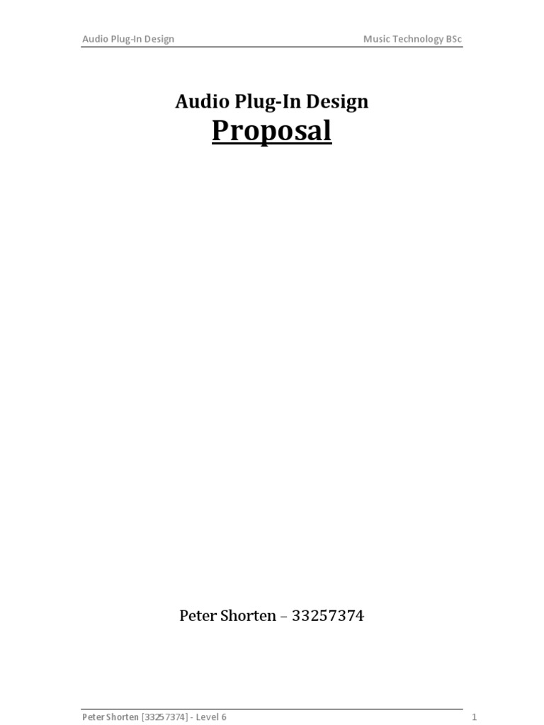 Audio Plug-In Design Proposal Overview | PDF | Equalization (Audio ...