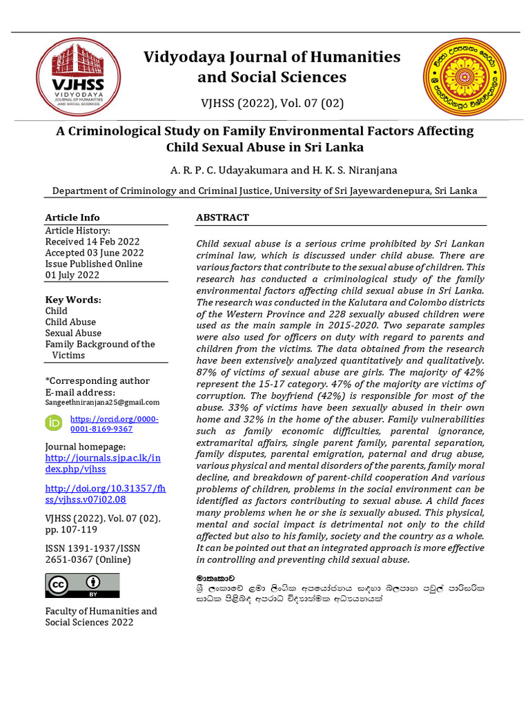 Vol 7 Issue 2 Paper 8 | PDF | Child Abuse | Sexual Abuse