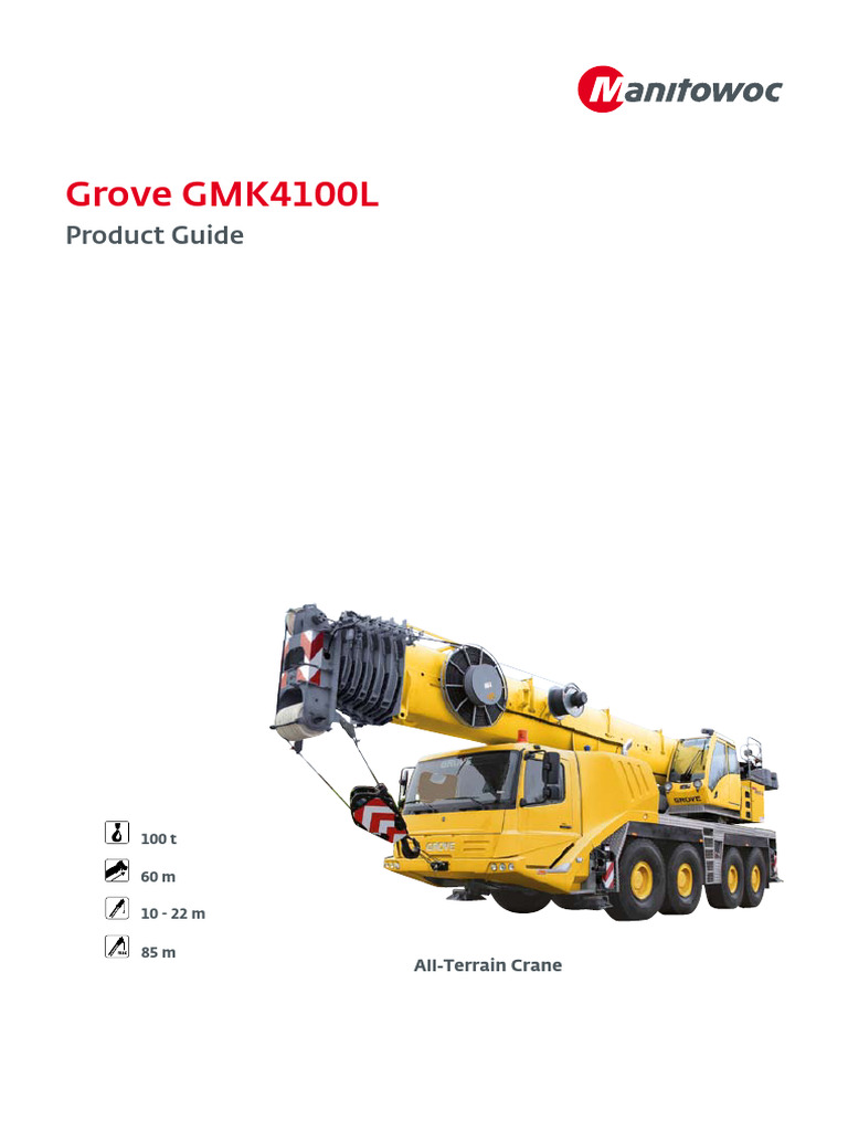Grove GMK4100L All-Terrain Crane Specs | PDF | Brake | Engines