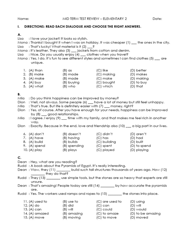 Reading Comprehension of Unit 2 | PDF