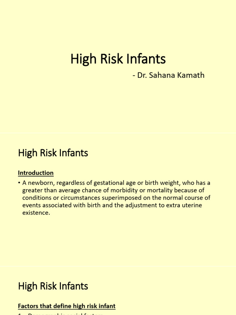 Understanding High Risk Infants | PDF | Preterm Birth | Pregnancy