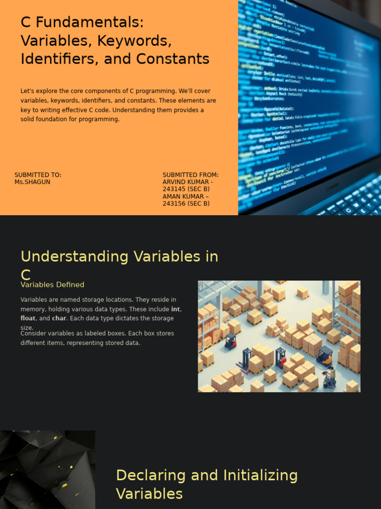 C Programming Basics: Variables & Keywords | PDF | Variable (Computer ...