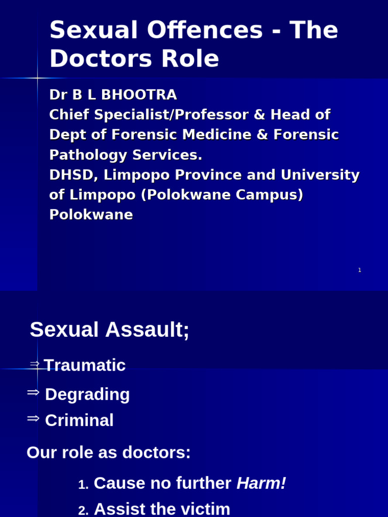 Doctor's Role in Sexual Offences | PDF | Rape | Labia