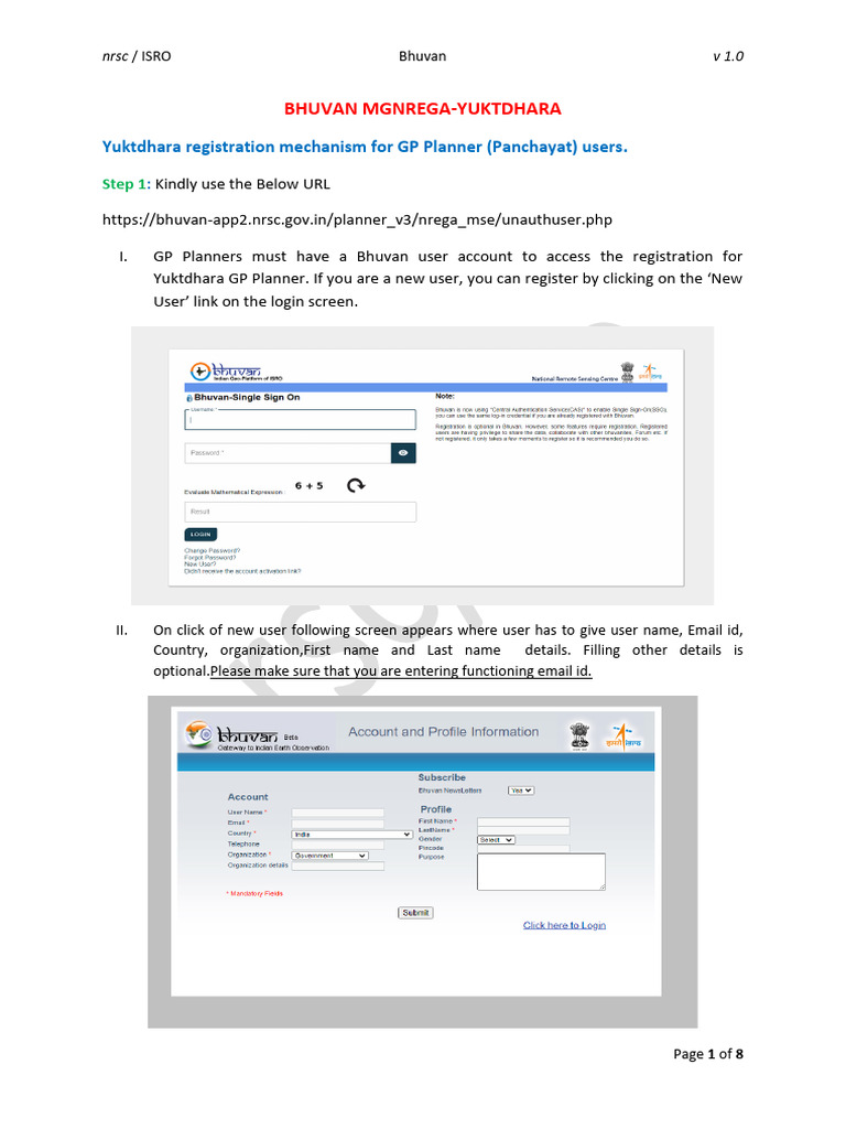 Yuktdhara Registration for GP Planners | PDF | Login | User (Computing)