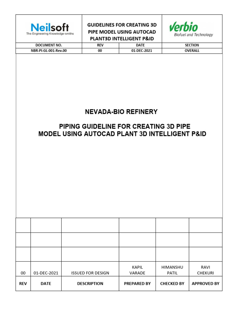 3D Pipe Modeling Guidelines for AutoCAD | PDF | Auto Cad | Pipe (Fluid ...