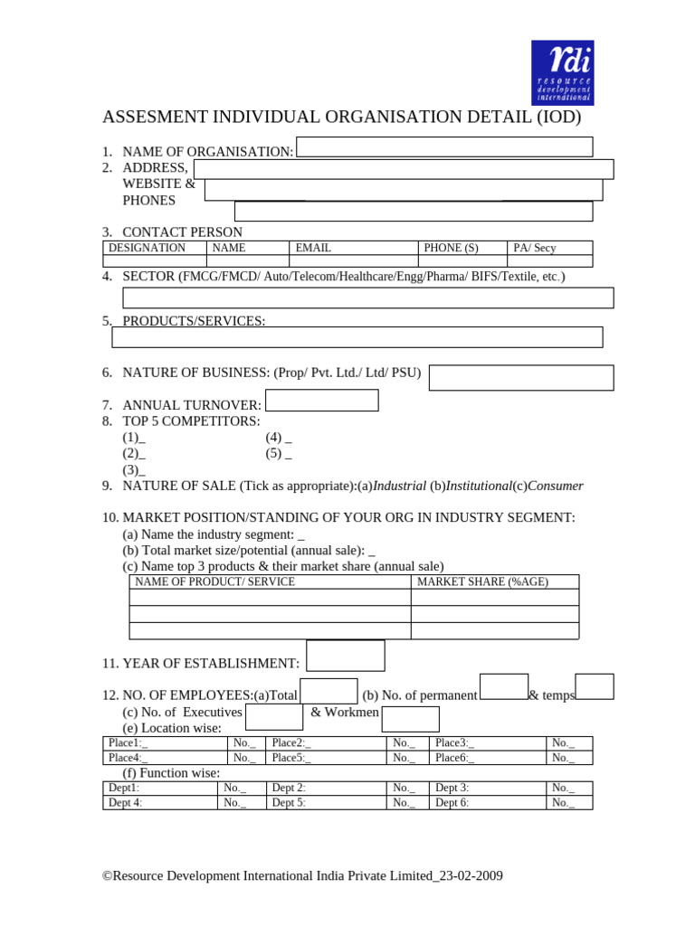 Organization Assessment Questionnaire | PDF | Credibility | Business