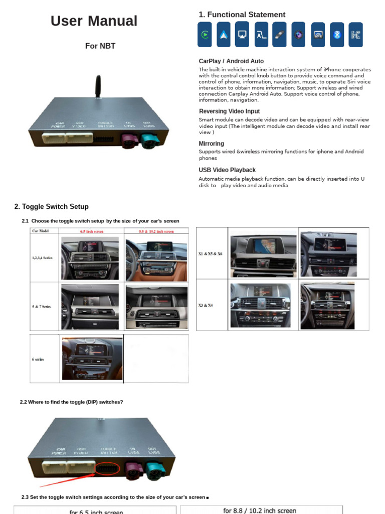 QD509 BMW Decoder Product Manual (NBT) | PDF | Smartphone | Computing