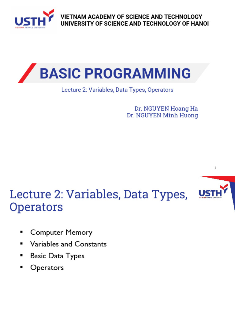 Basic Programming: Variables & Data Types | PDF | Variable (Computer ...