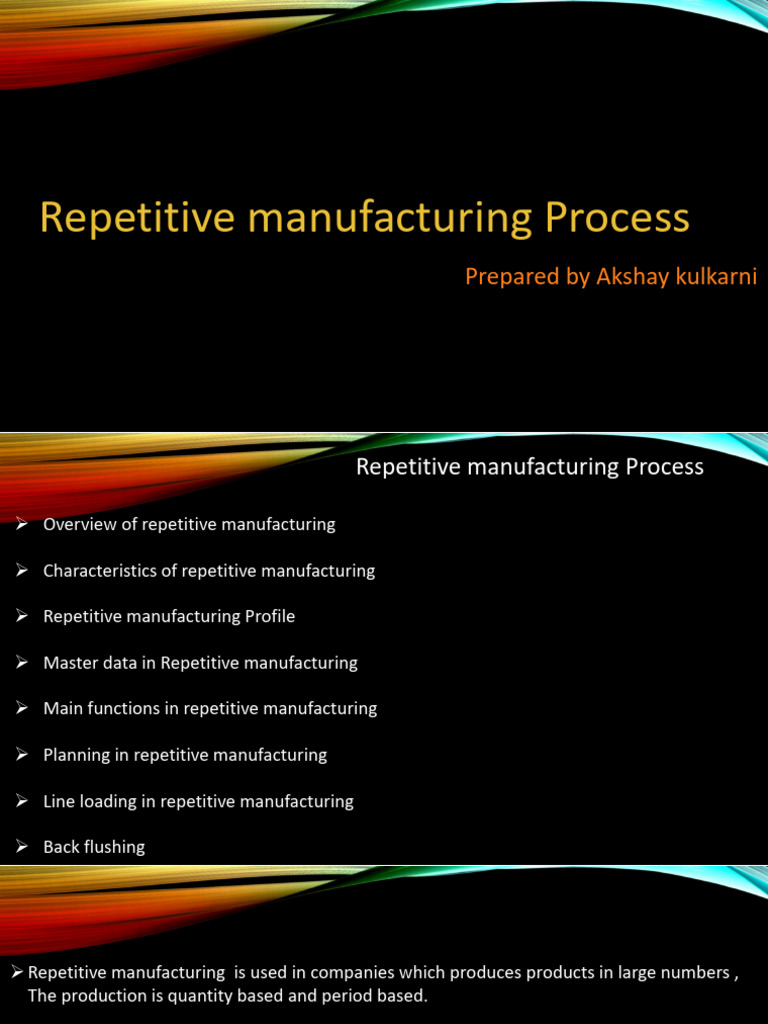Overview of Repetitive Manufacturing Process | PDF