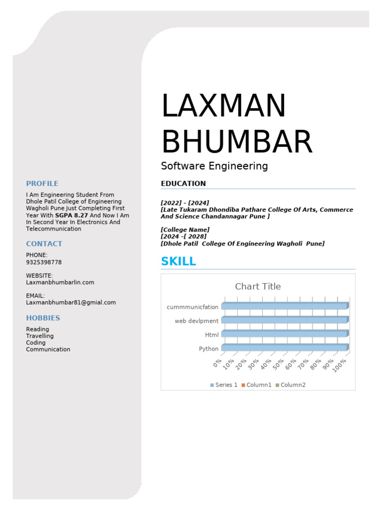 Software Engineering Student Profile | PDF