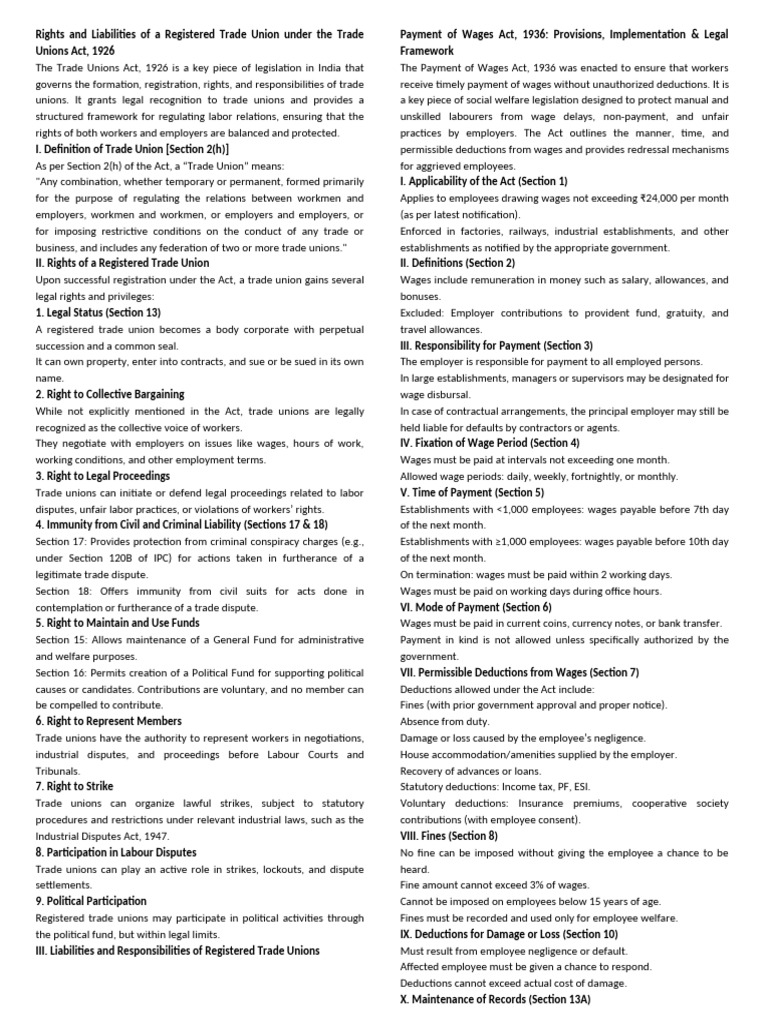 Trade Union Rights and Liabilities | PDF | Employment | Trade Union