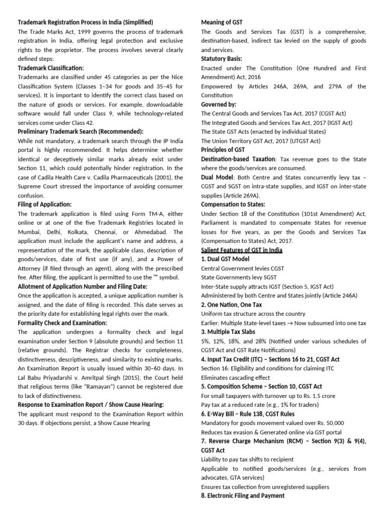 Trademark Registration in India Guide | PDF | Taxes | Government Finances