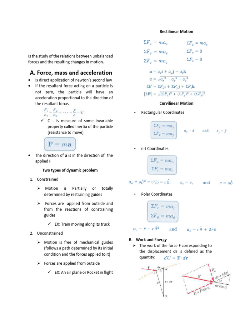 Kinetics of a Particle: Forces and Motion | PDF | Force | Momentum