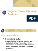 Corporate Culture, Ethics and Leadership