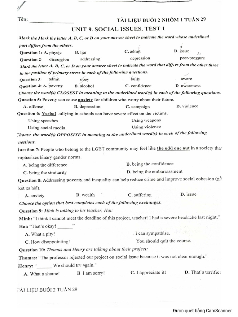 Test - Unit 9 | PDF