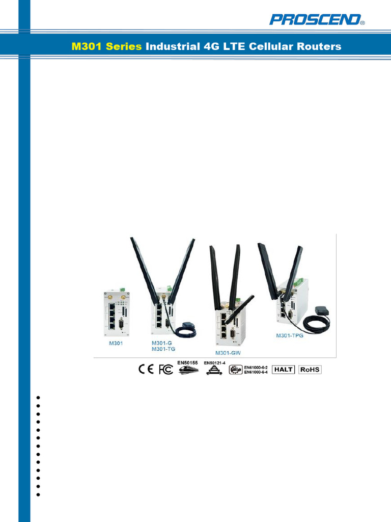 Proscend M301 Industrial 4G LTE Router | PDF | I Pv6 | Local Area Network
