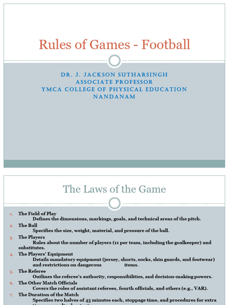 Football Game Rules and Regulations | PDF | Association Football ...