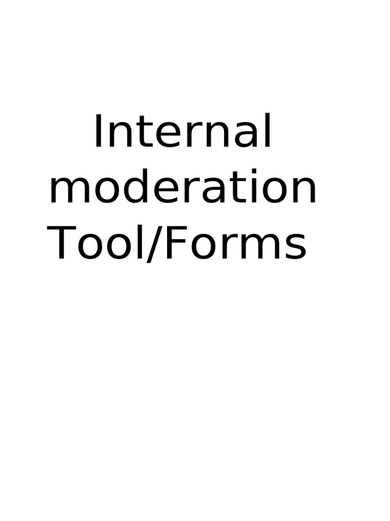 Internal Moderation Tool MCLUNE | PDF