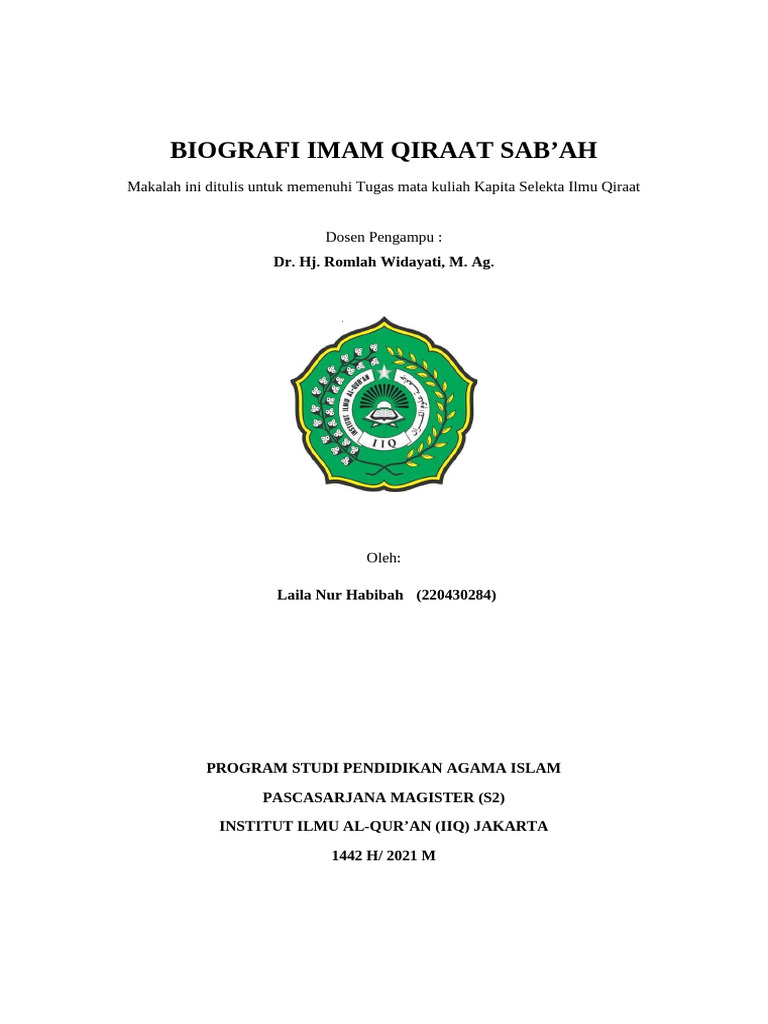 Biografi Imam Qiraat Sab'ah dan Rawi | PDF