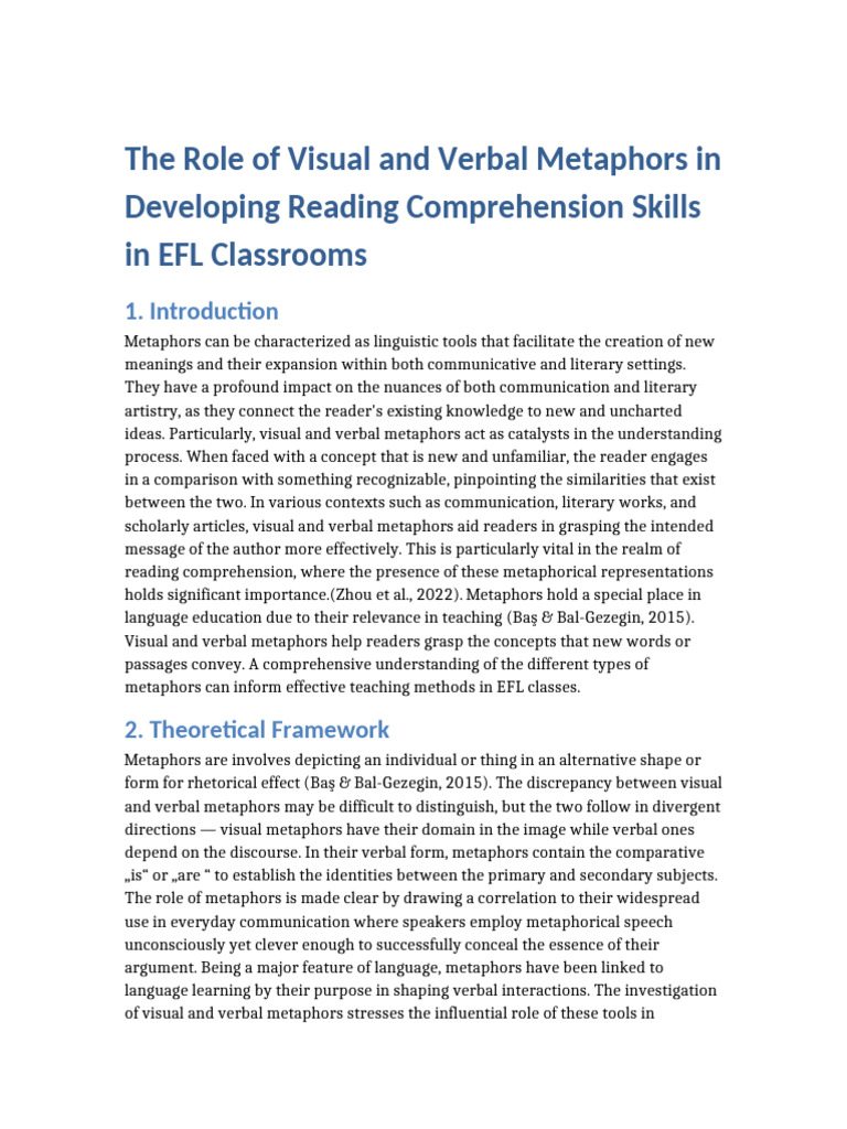 The Role of Visual and Verbal Metaphors in Developing Reading ...