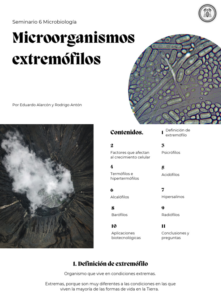 Microorganismos Extremófilos y sus Adaptaciones | PDF | Las bacterias ...