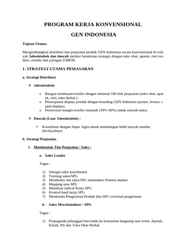 Strategi Pemasaran Produk GEN Indonesia | PDF