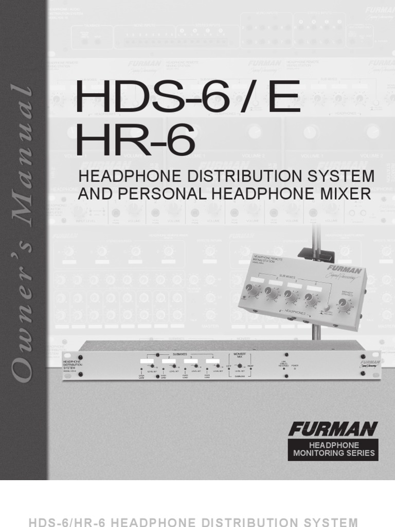 FURMAN HDS-6 ヘッドホンシステム　HR6 3台セット FURMAN HDS-6 ヘッドホンシステム HR6 3台セット Furman HDS-6