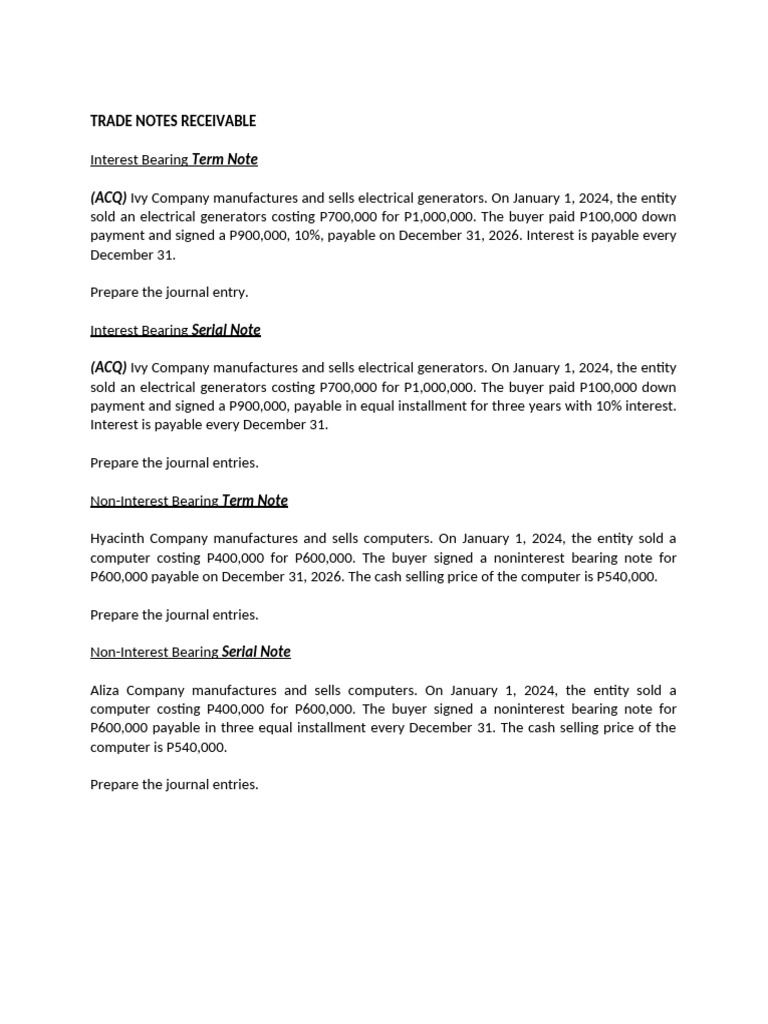Notes Receivable Assignment | PDF