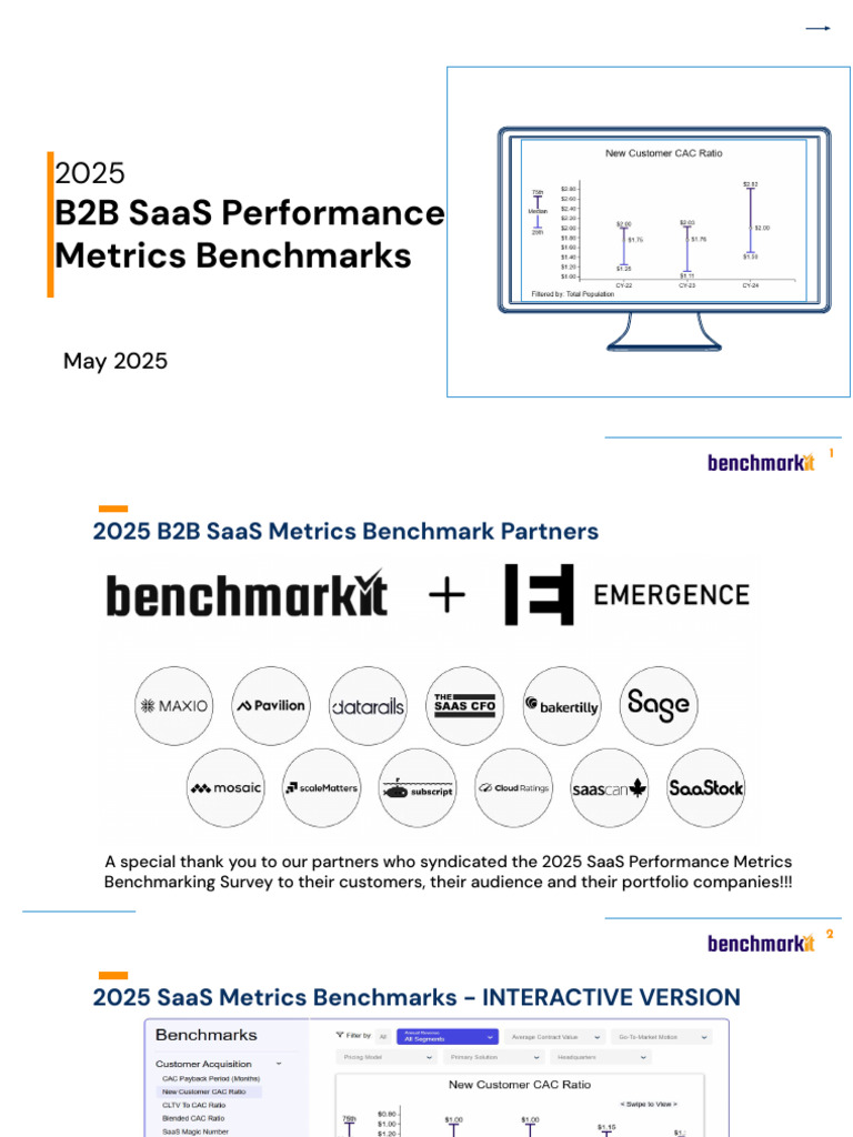 2025 B2B SaaS Metrics Benchmark Report | PDF | Gross Margin ...
