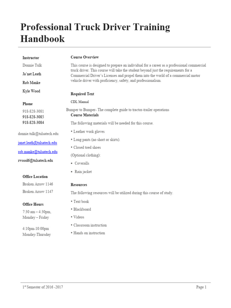 Professional Truck Driver Training Guide | PDF | Cargo | Trailer (Vehicle)