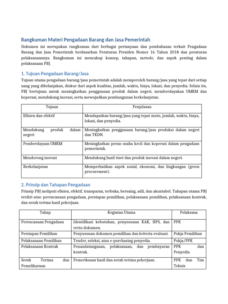 Panduan Pengadaan Barang dan Jasa Pemerintah | PDF