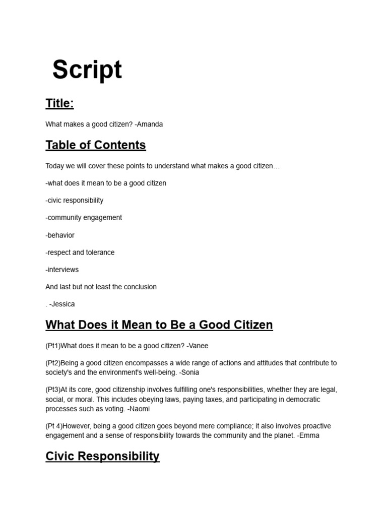 What Defines Good Citizenship? | PDF | Citizenship | Community